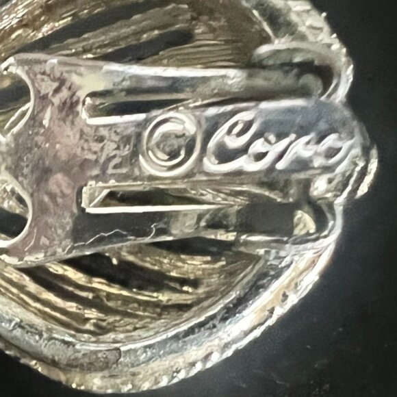 Vintage Coro Silver Tone Clip-On Earrings Teardrop Design Hot Air Balloon - Picture 5 of 11